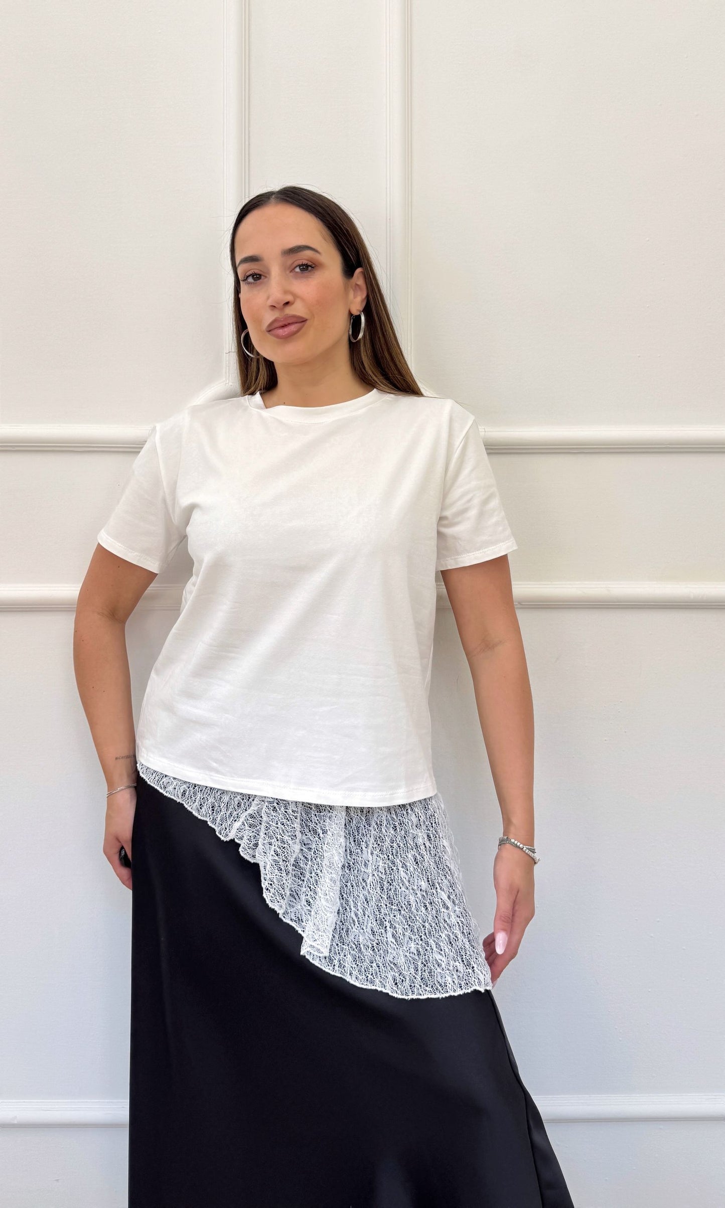 Maglia in pizzo trasparente