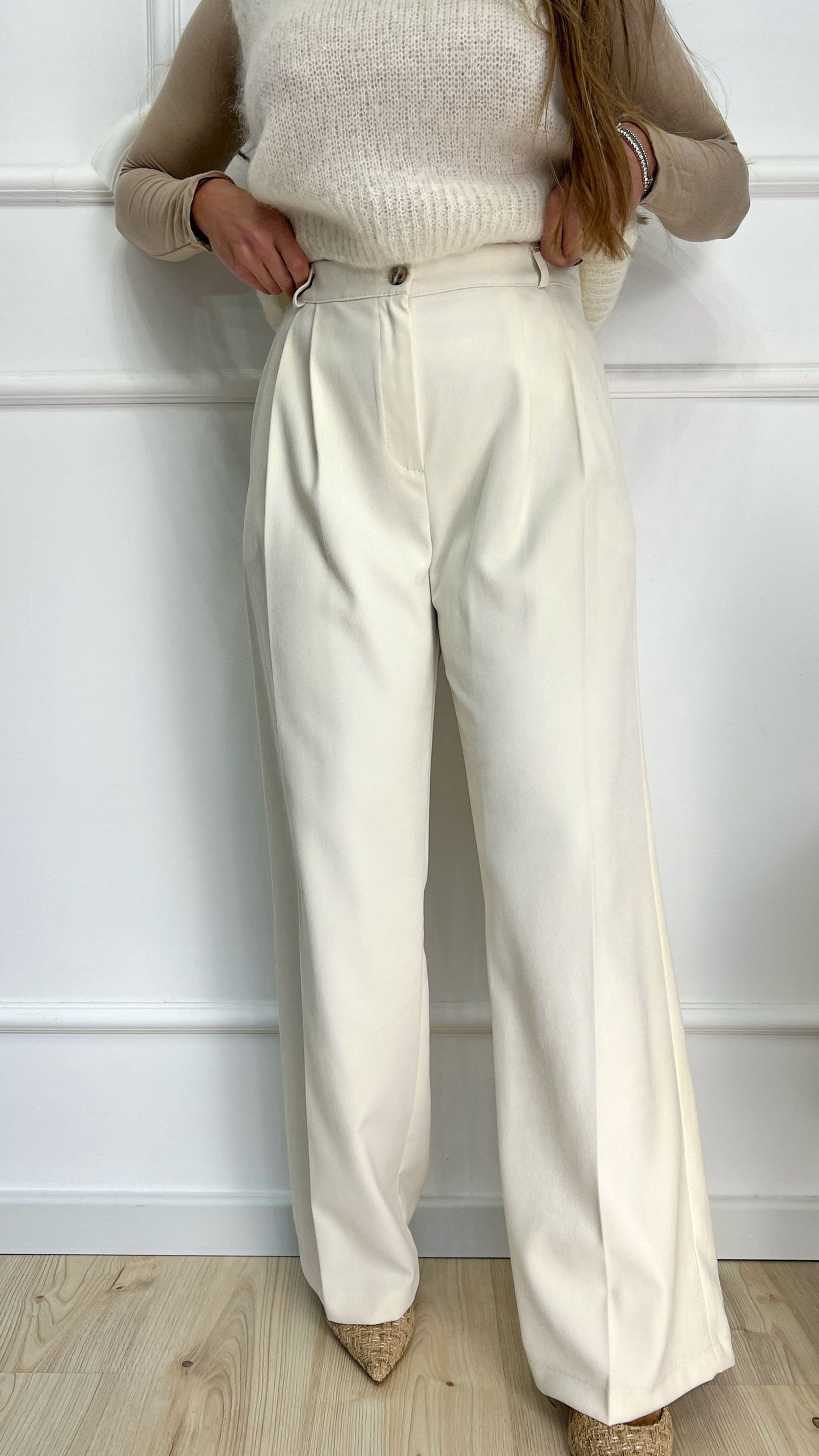 Pantalone palazzo burro