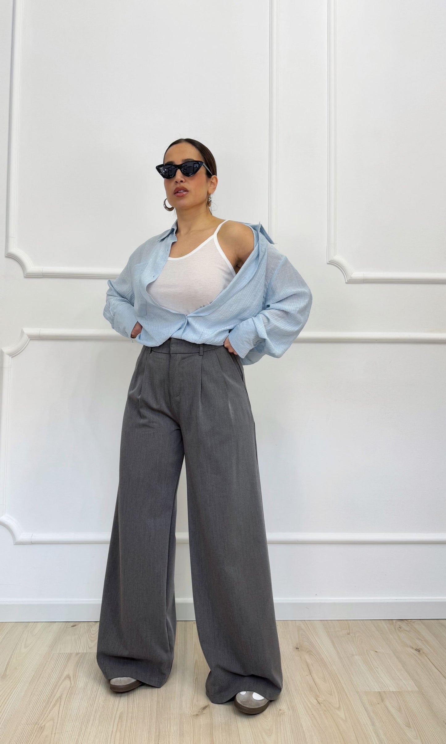 Pantalone palazzo con pences 'Classic'