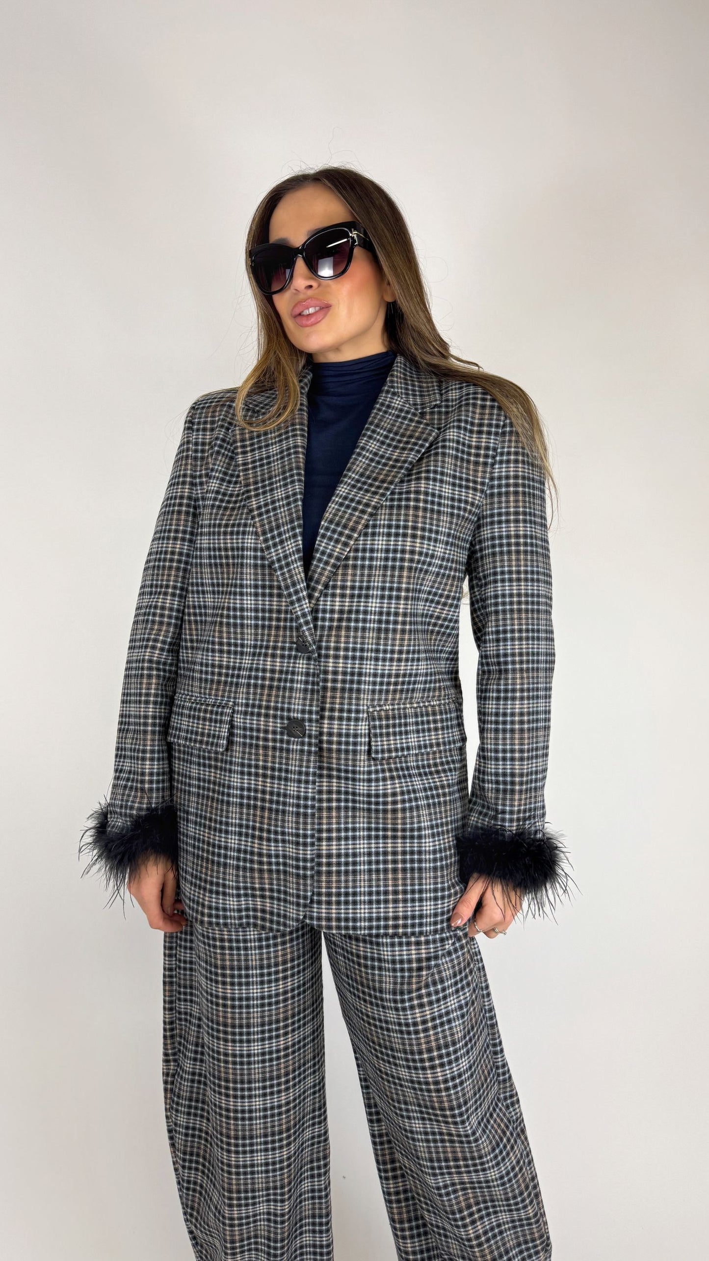 Giacca over a quadretti Lumina