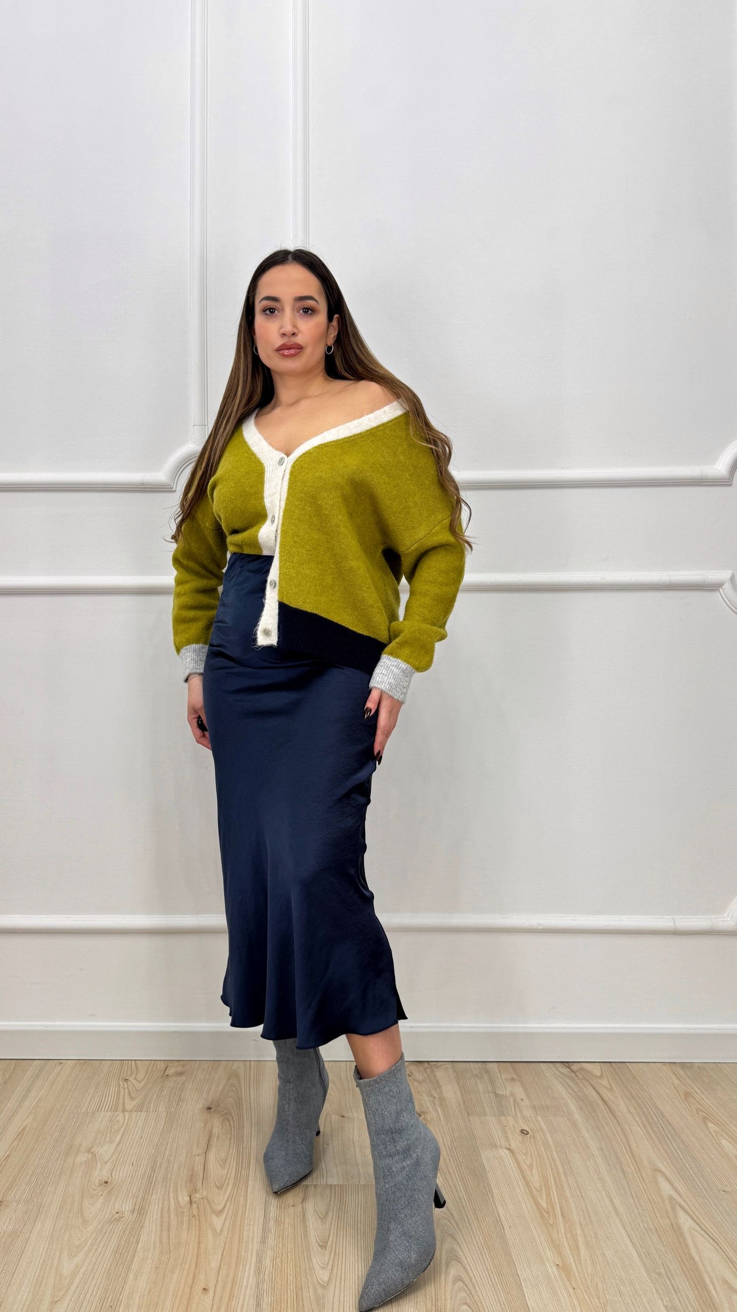 Gonna in satin lunga