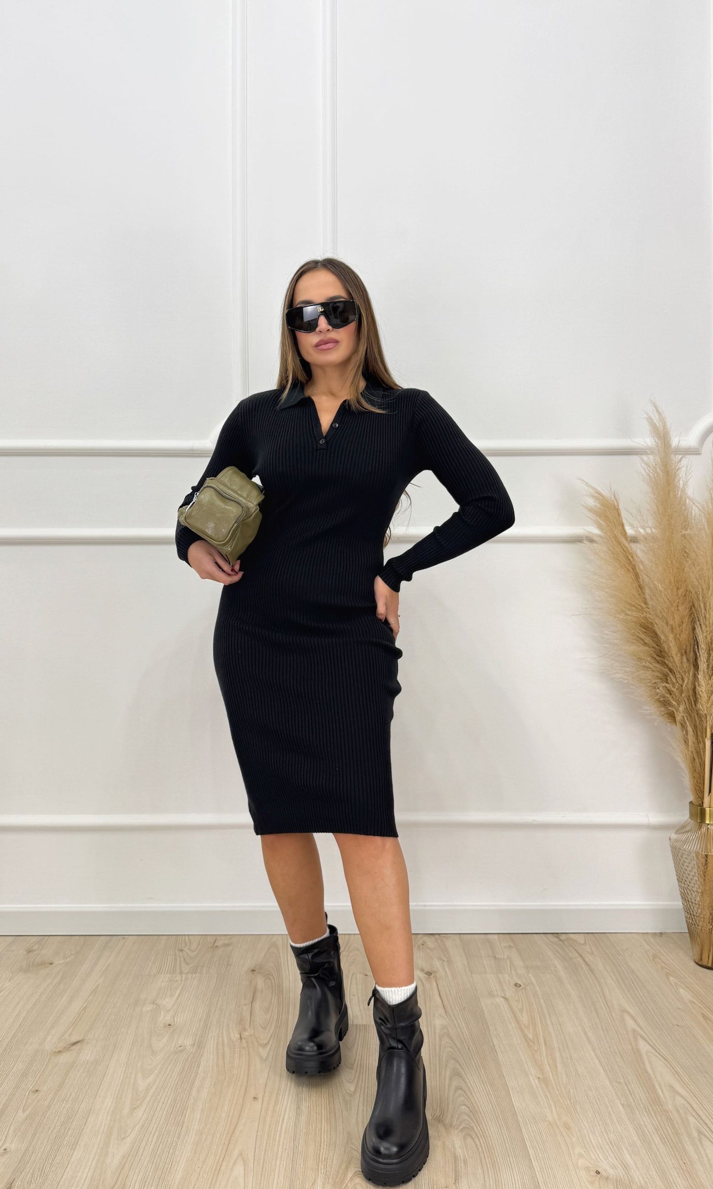 Vestitino modello polo a costine