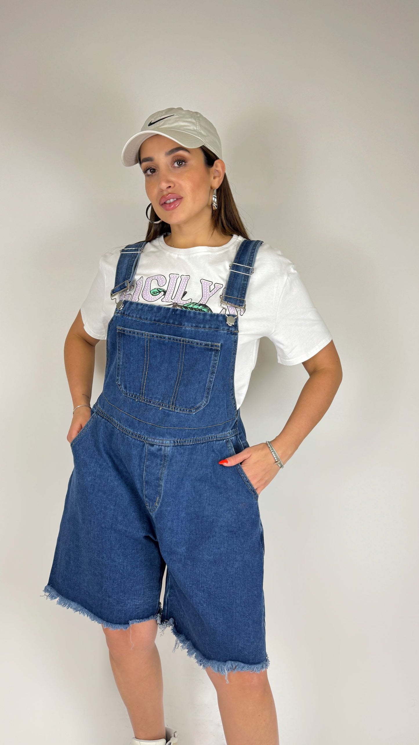 Salopette pantaloncino denim