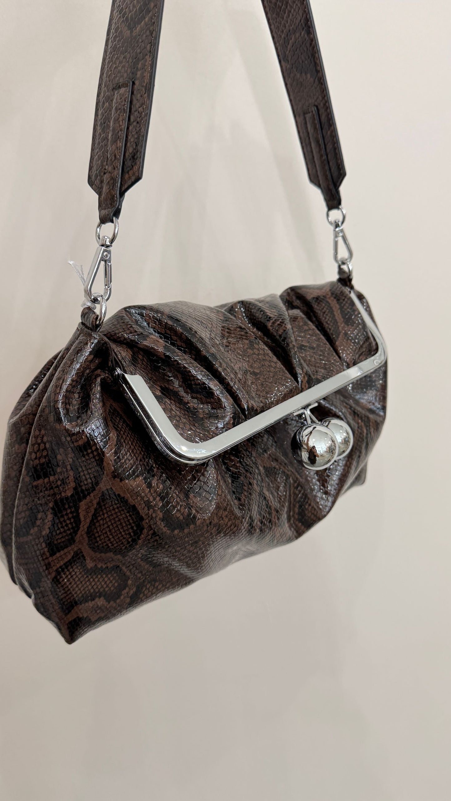 Borsa Pitonata marrone