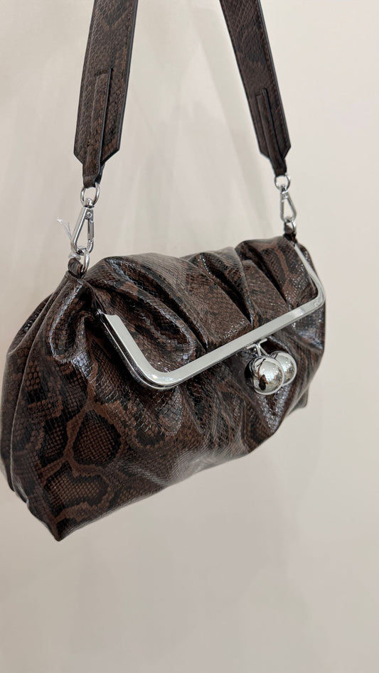 Borsa Pitonata marrone