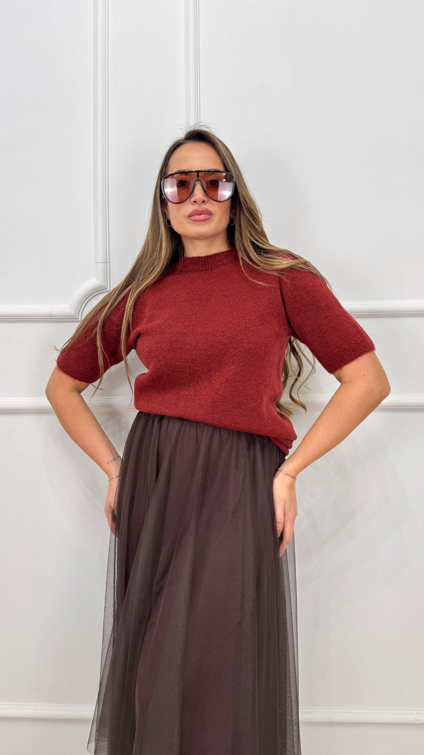 Maglia in lana mezze maniche