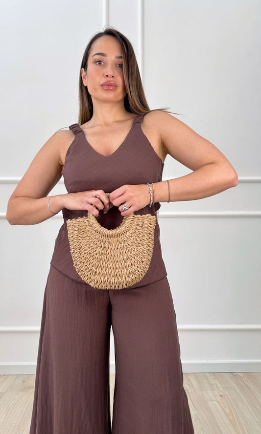 Borsa in paglia piccola Khaki