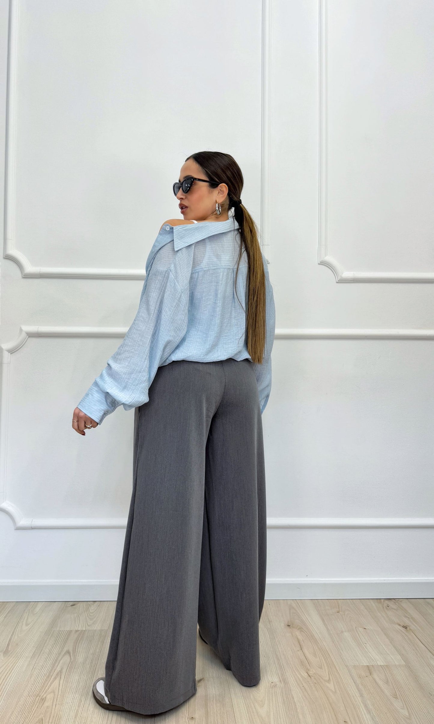 Pantalone palazzo con pences 'Classic'