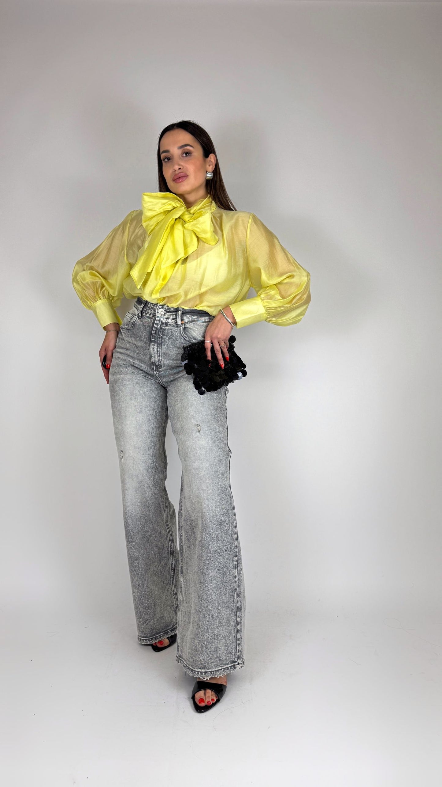 Camicia Tencel con fiocco
