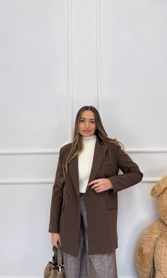 Giacca over doppiopetto marrone