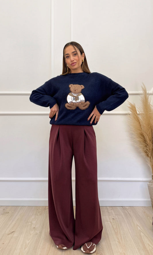 Pantalone modello tuta bordeaux