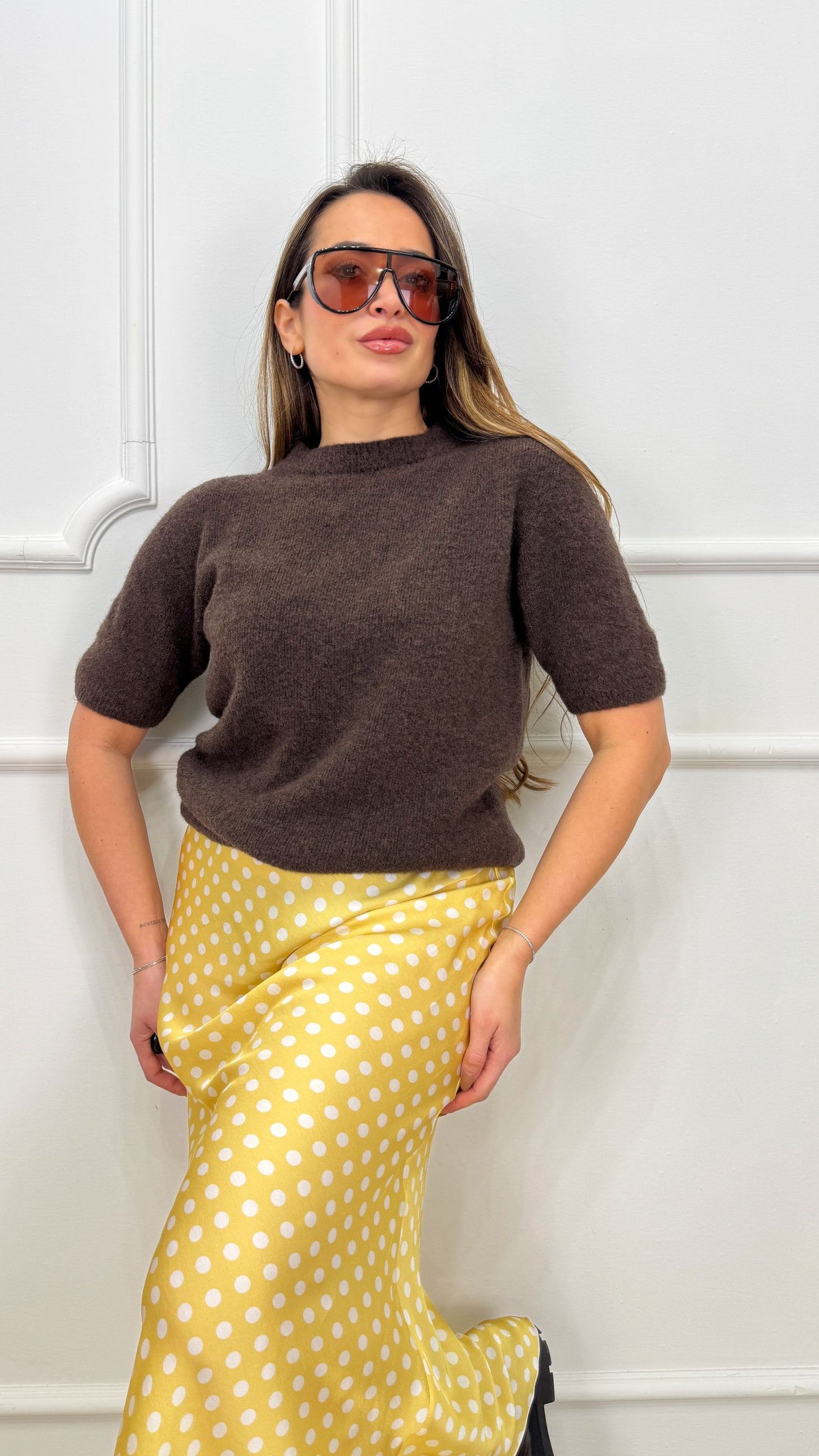 Maglia in lana mezze maniche