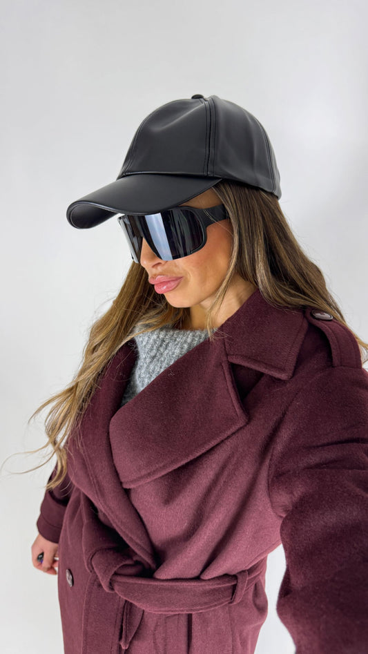 Berretto ecopelle nero